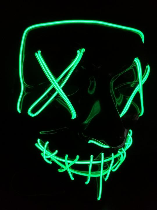 Actual product image PhoneLook Cosplay Mask The Purge Neon LED Face Mask Universal Size