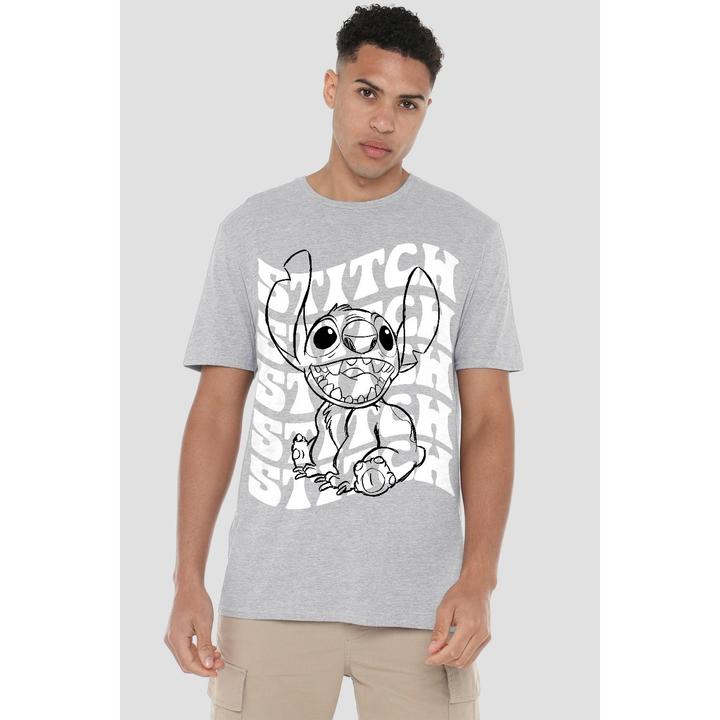 Actual product image Lilo & Stitch Mens Sketch Name Repeat T-Shirt (XXL)