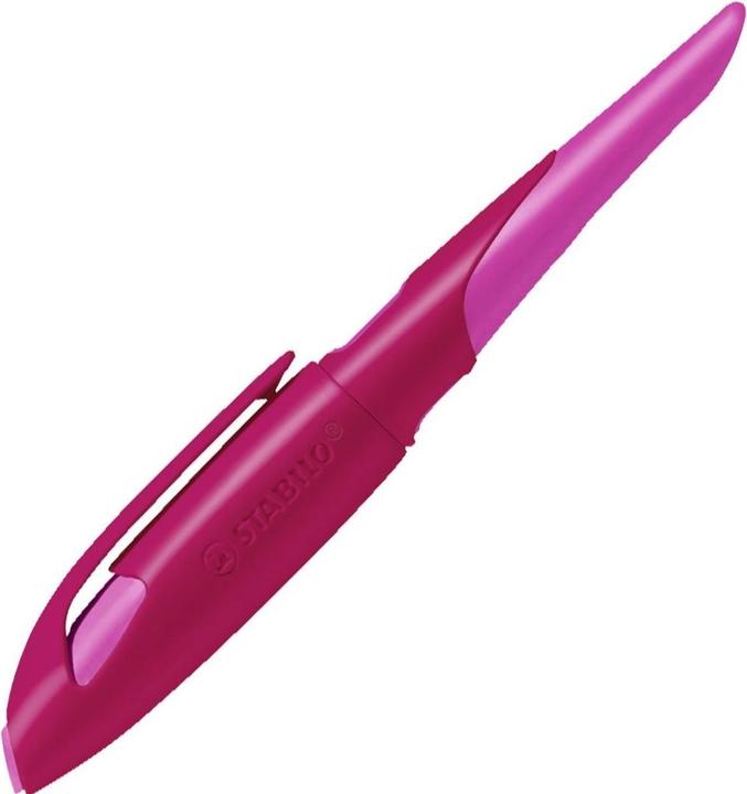 Actual product image STABILO Ergonomic school fountain pen for right-handers with beginner nib A - EASYbirdy in (Pink, Berry, 1 x)