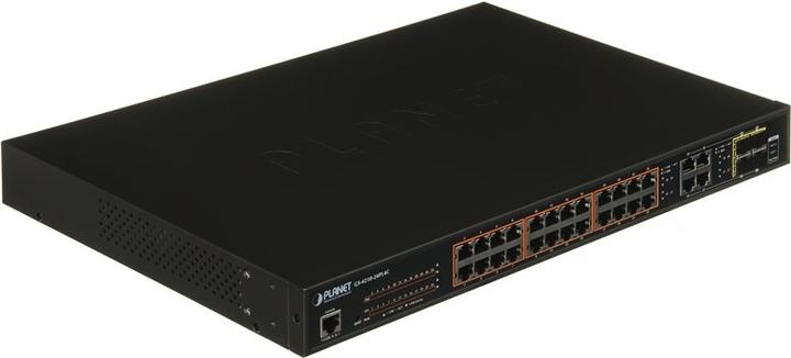 Immagine prodotto Planet 24 porte 10/100/1000Mbps 802.3at PoE + 4 porte Gigabit (28 Porti)