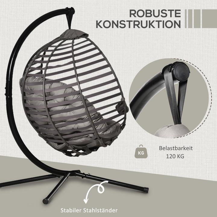 Image du produit Outsunny Fauteuil suspendu avec coussin (120 kg)