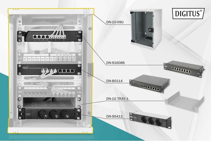 Image du produit Digitus Kit réseau (5.71 HE, Rack 10 pouces)