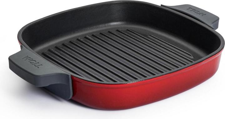 Woll Grillpfanne Iron mit Steakpresse Chili (28 cm, Grillpfanne, Gusseisen)