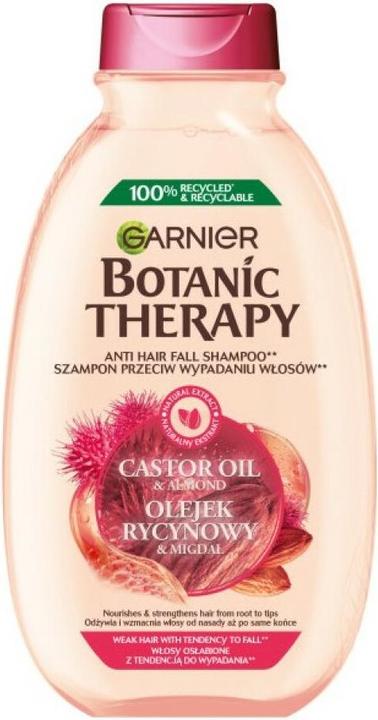 Actual product image Garnier Botanic Therapy Shampoo Strengthens Brittle Hair Oil Castor And Almond 400Ml (400 ml, Liquid shampoo)