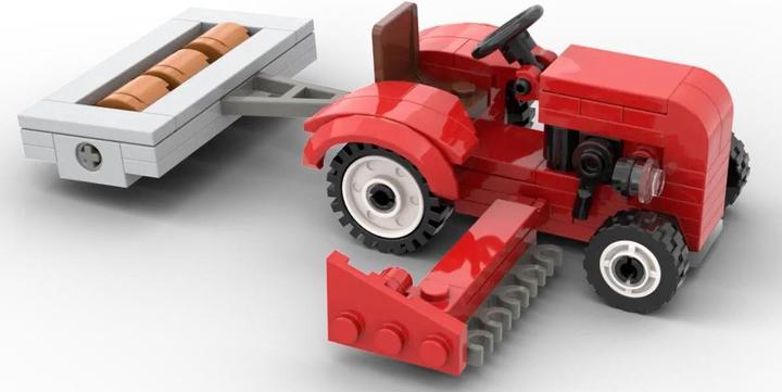 Image du produit Kiddicraft Tracteur rouge avec rouleau et barre de coupe