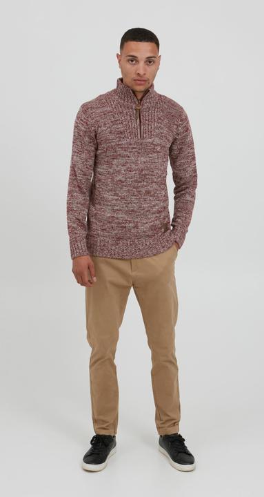 Image du produit Solid Philostrate Pull En Grosse Maille À Col Camionneur Pull-Over Pour Homme 100% Coton Avec Fermet (L)