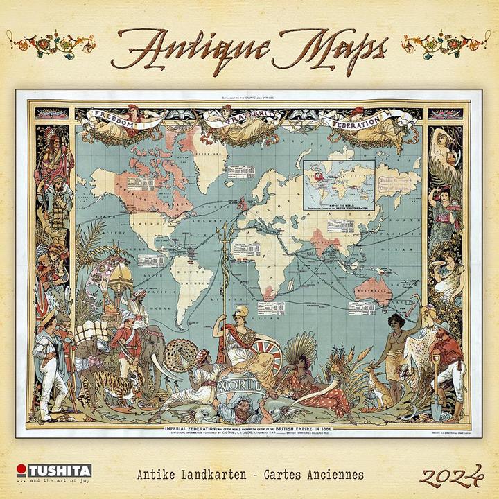 Produktbild Antique Maps 2024 (30 x 30 cm, Harter Einband, Tschechisch, Polnisch, Niederländisch, Italienisch, Englisch, Spanisch, Deutsch, Französisch)