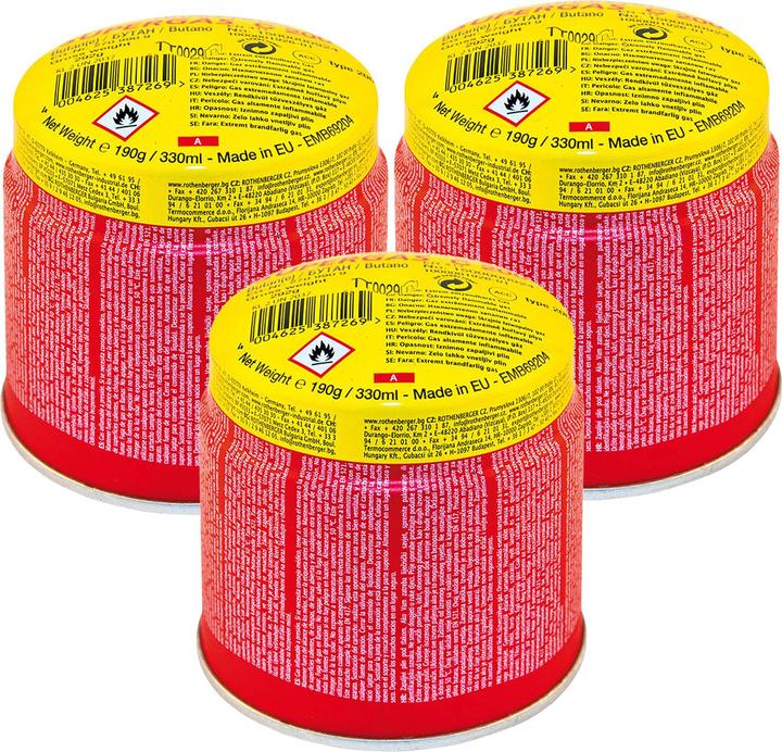 Immagine prodotto Rothenberger Set di 3 cartucce di gas, 190g /330ml per cartuccia