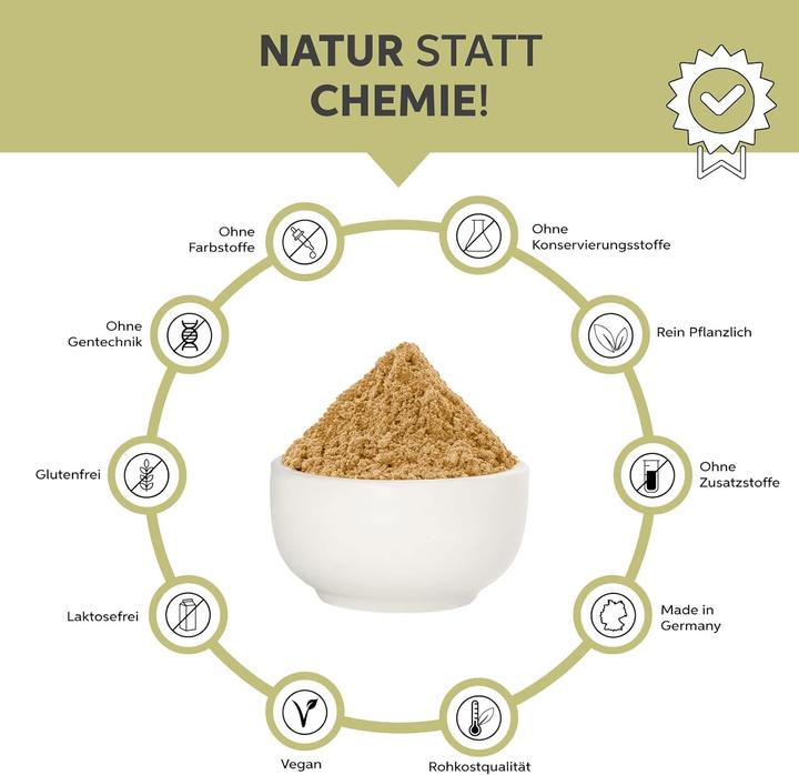 Immagine prodotto Eltabia Polvere di Ashwagandha biologica | Ginseng indiano in qualità di alimento crudo e vegano (Pillole, 200 g)