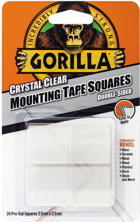 Gorilla Ruban adhésif de montage Carrés 24 pcs (25 mm)