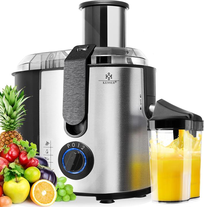 Actual product image Kesser Juicer for fruit and vegetables (silver/black)