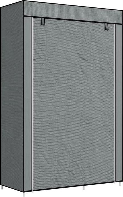 Actual product image Swisshandel24 Fabric wardrobe, folding wardrobe with drawers, wardrobe with clothes rail, zip fastener, coat rack (102 x 42.5 x 162.5 cm)