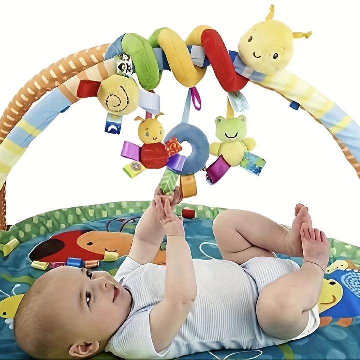 Actual product image Activity Board Baby bed spiral toy, plush activity hanging cradle toy, baby car seat toy