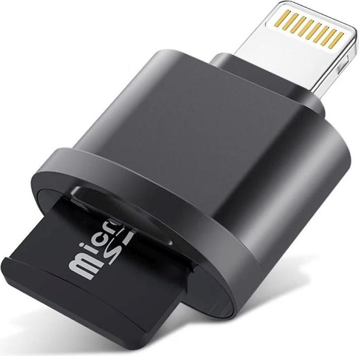 Productafbeelding PowerGuard Mini Lightning MicroSD-adapter voor foto's, video, bestandsoverdracht (Bliksem, MicroDot)