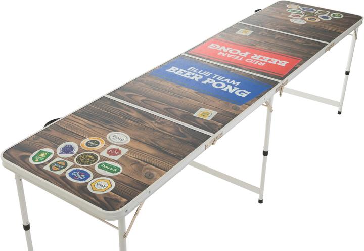 Mahoo Tavolo da Beer Pong stampato con marche di birra (Italiano, Tedesco, Francese, Inglese)