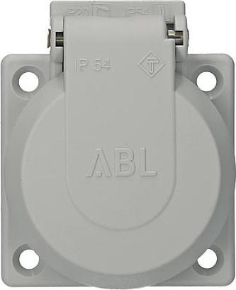 Actual product image ABL SCHUKO socket outlet, gray, IP54, with screw connection