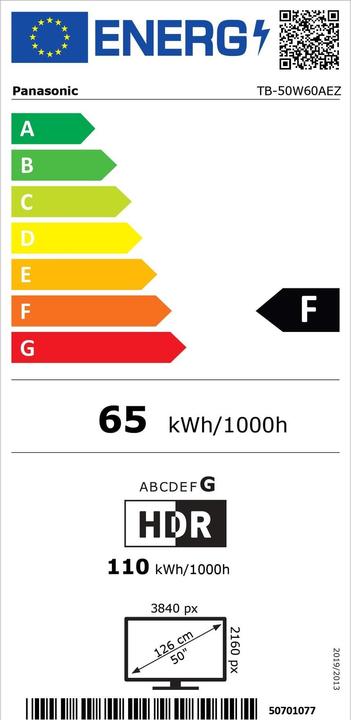Energie-Label Panasonic TB-50W60AEZ (50", LCD, 4K, 2024)