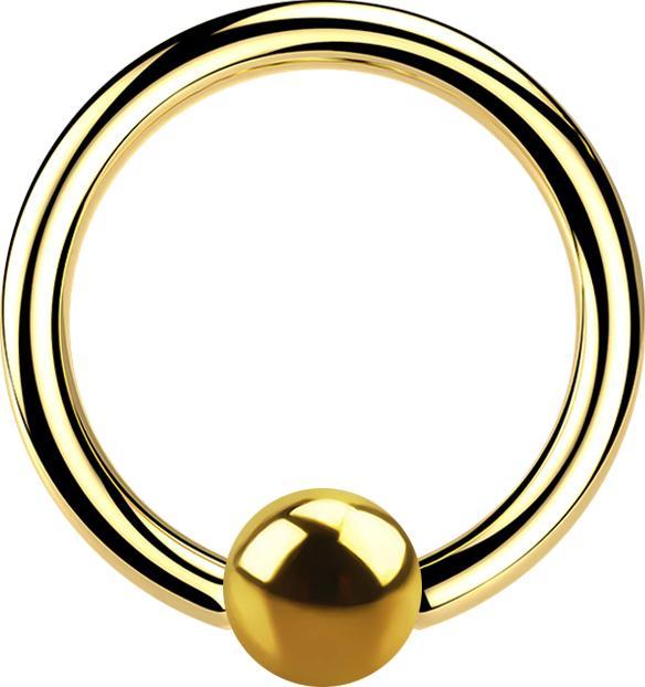 Produktbild Star Piercing Micro Ball Closure Ring vergoldet (ohne Messing, Chirurgenstahl 316L)
