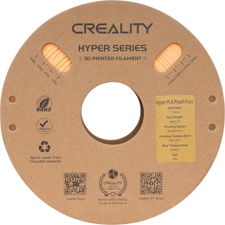 Actual product image Creality Filament PLA Hyper, Peach, 1.75 mm, 1 kg (PLA, 1.75 mm, 1000 g, Rose)