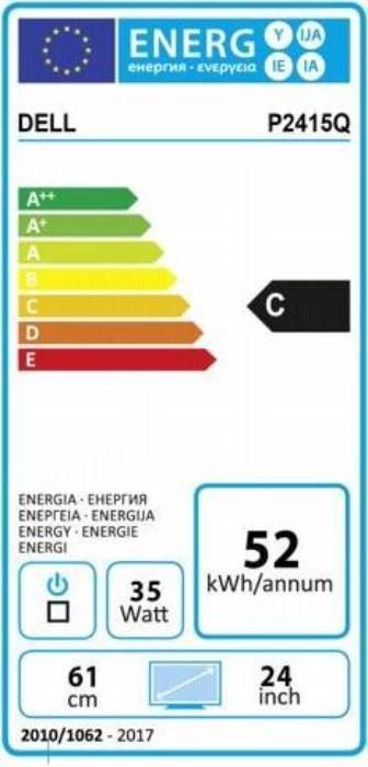 Label énergétique Dell P2415q (3840 x 2160 pixels, 23.80")