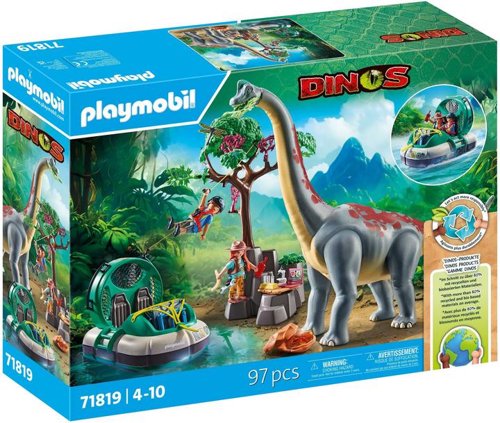 Produktbild Playmobil Brachiosaurus-Begegnung mit Luftkissenboot (71819, Playmobil Dinos)