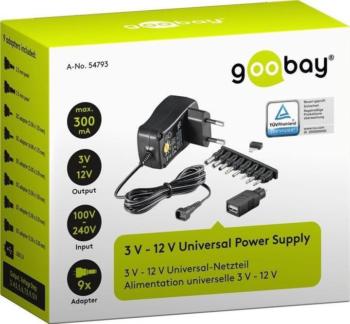 Produktbild Goobay 3 V - 12 V Universal-Netzteil