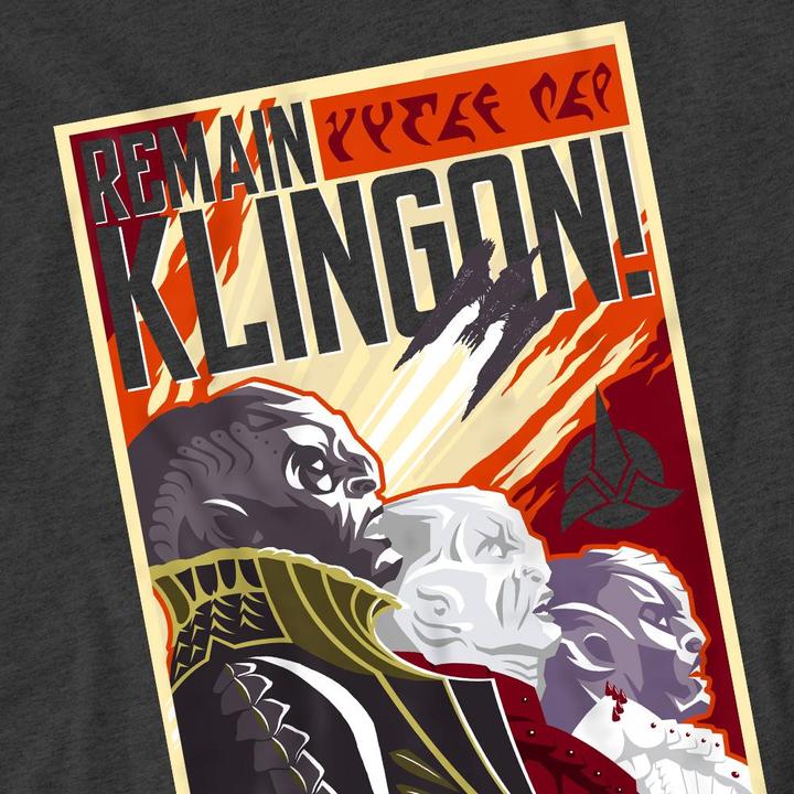 Actual product image Universal Textiles Unisex Adult Remain Klingon Poster T-Shirt (M)