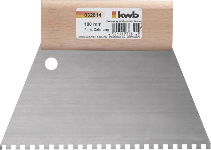 Actual product image kwb 032814 Toothed spatula (1.28 cm)