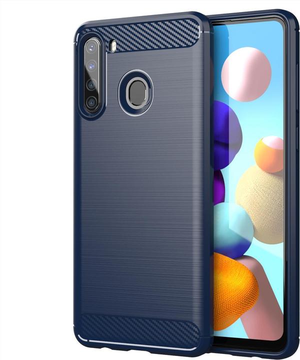 Image du produit Cadorabo TPU Ultra Slim carbon edelstahl Combi Cover (Samsung Galaxy A21)
