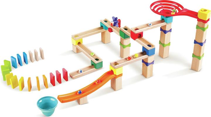 Actual product image Hape Fast marble run with dominoes