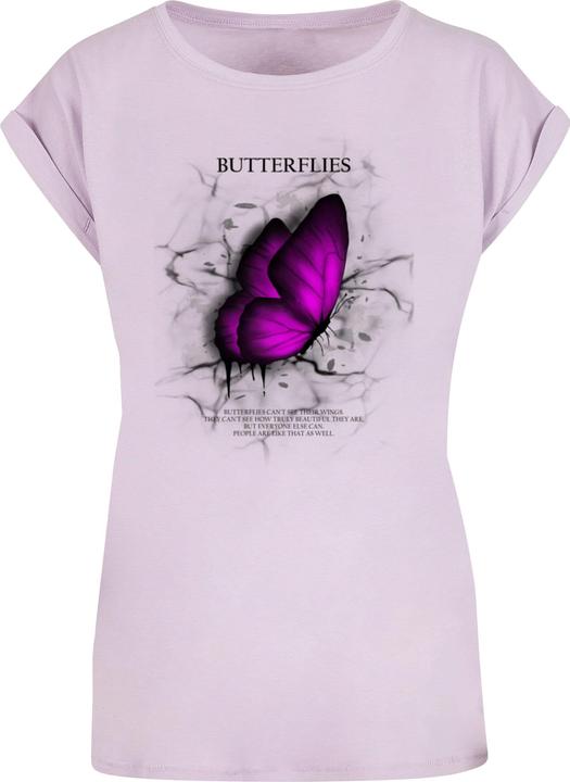 Merchcode Ladies Butterflies Extended Shoulder Tee - 112637