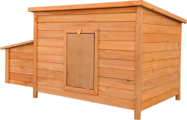 Produktbild Wiltec Hühnerstall 1360x740x700mm Hühnerhaus Holz Kotwanne Klappe Dach isoliert