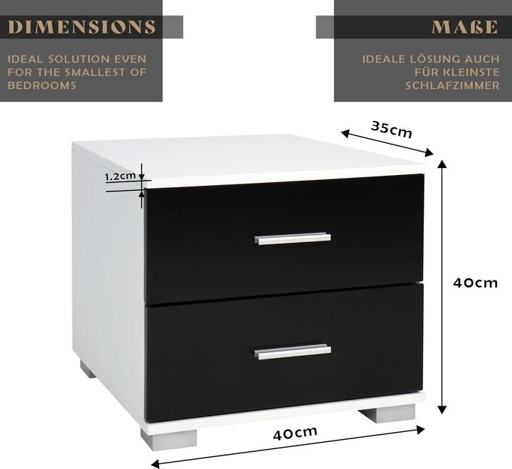 Actual product image Miadomodo Nachttisch 2er-Set (40 x 40 x 35 cm)