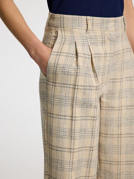 Image du produit Selected Femme Leinenmix Karo Hose mit weitem Bein (36)