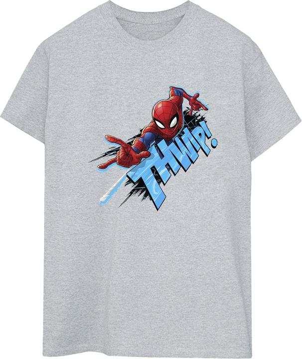 Actual product image Womens/Ladies Spider-Man Thump Cotton Boyfriend T-Shirt (S)