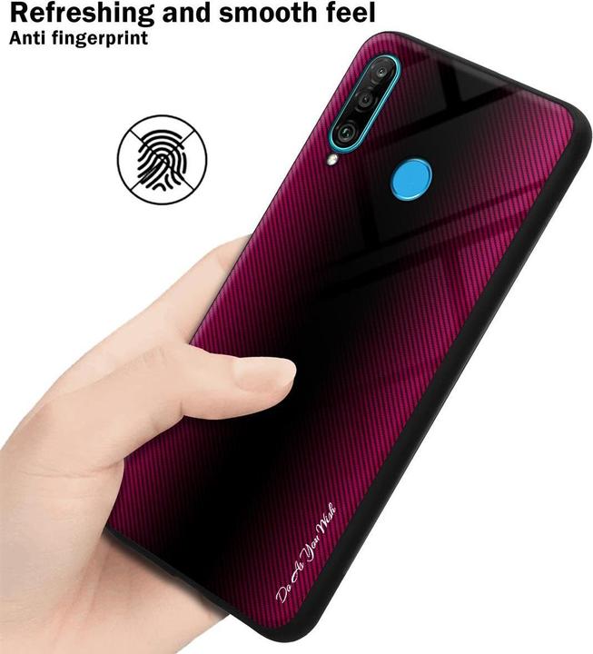 Produktbild Cadorabo TPU Gestreiftes Glas Cover (Huawei P30 Lite)
