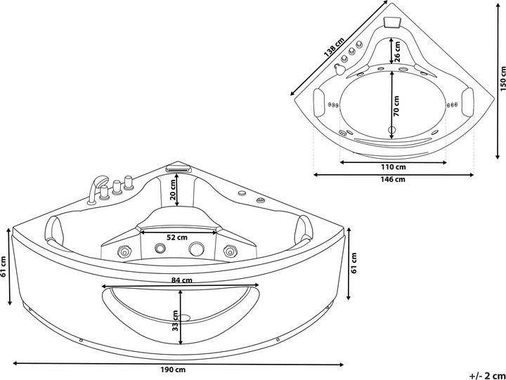 Actual product image Beliani Tocoa (350 l, 190 cm, 138 cm)