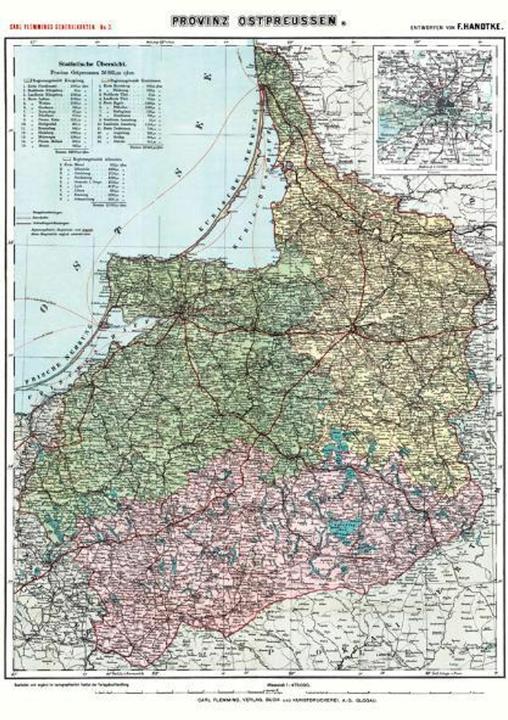 Immagine prodotto Carta storica: Provincia della Prussia orientale intorno al 1910 (Plano)