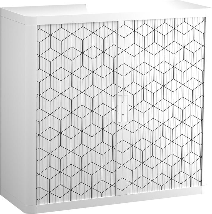 Immagine prodotto Paperflow easyOffice Armadio a tapparella bianco e nero 60452 1 ripiano 110,0 x 41,5 x 104,0 cm (110 x 41,5 x 104 cm)