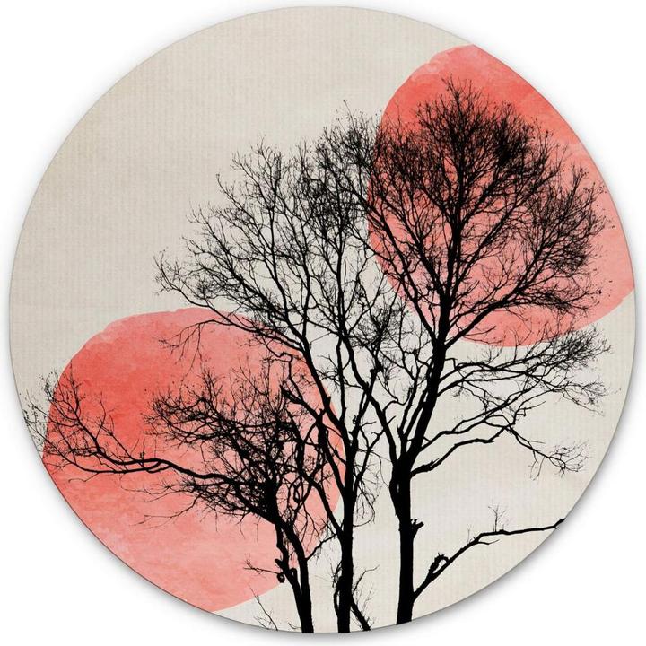 Image du produit Trenddeko Image - Soleil et lune derrière l'arbre - rond (Rond)