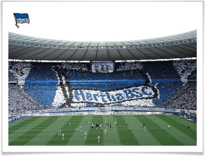 Actual product image Hertha BSC Game start in the stadium (40 x 30 cm)