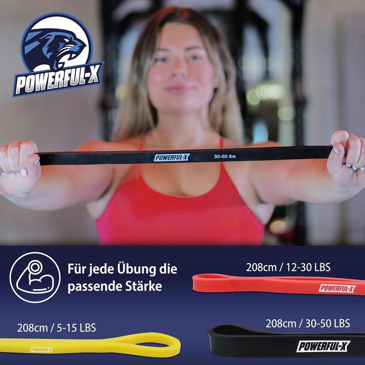 Actual product image Powerful-x Resistance bands (2.08 m, Medium, Easy, Strong)