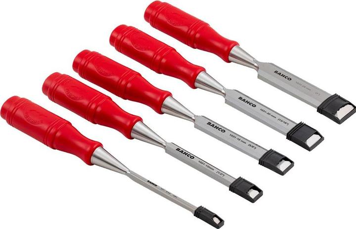 Bahco Stechbeitelsatz mit Griff aus Polypropylen - fünfteilig/Blister-Verpackung (25 mm)