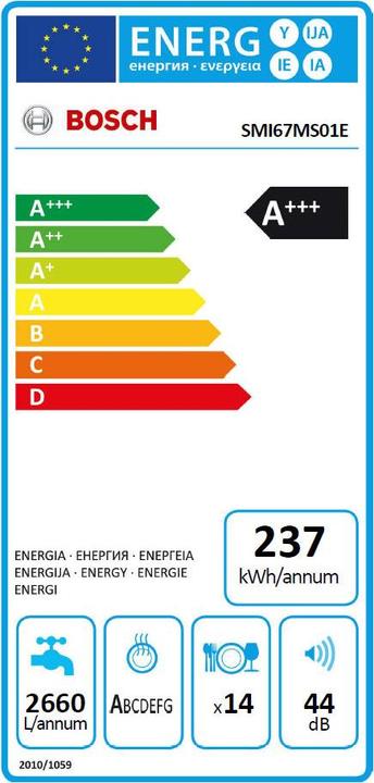 Etichetta energetica Bosch Hausgeräte SMI67MS01E