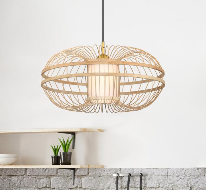 Actual product image Westinghouse Pendant lamp Tulcea Bamboo / Brass (E27)