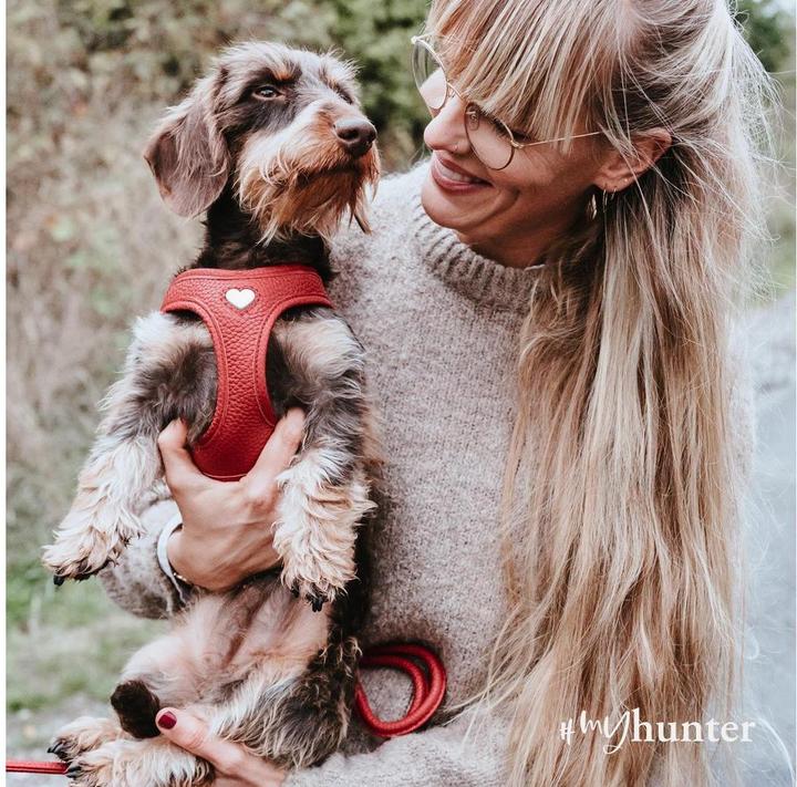 Actual product image Hunter Harness Love 37-40/XS-S, red/black, dog size: S, XS (Dog, Walks)