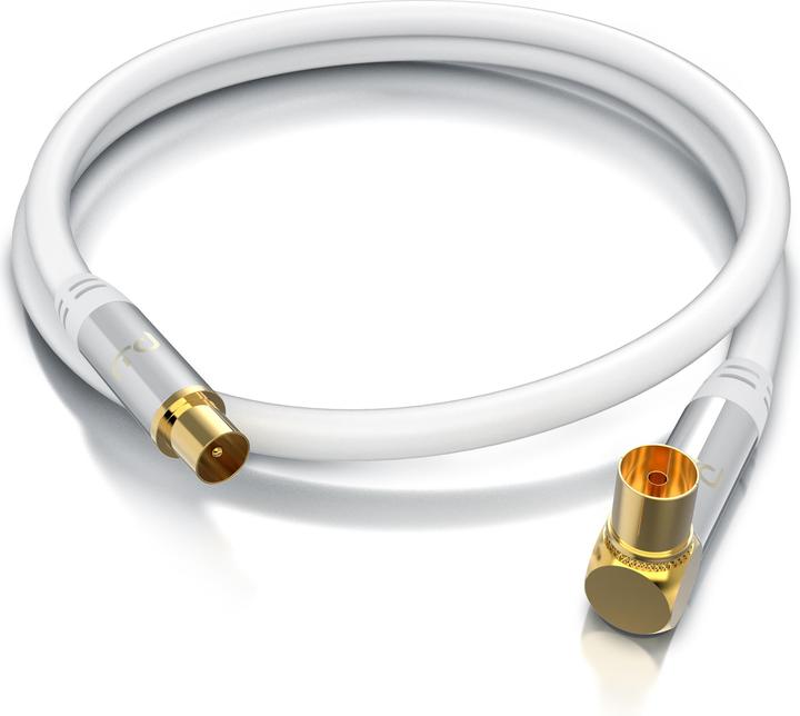 Produktbild Primewire Antennenkabel gewinkelt, Koaxialkabel 75 Ohm HDTV, Radio, DVB-T DVB-T2 DVB-S2 TV Antennen Kabel (135 dB, SAT Kabel)