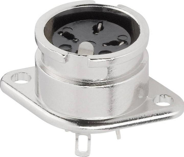Produktbild BKL Electronic 0202018 DIN-Rundsteckverbinder Flanschbuchse, Kontakte gerade Pol
