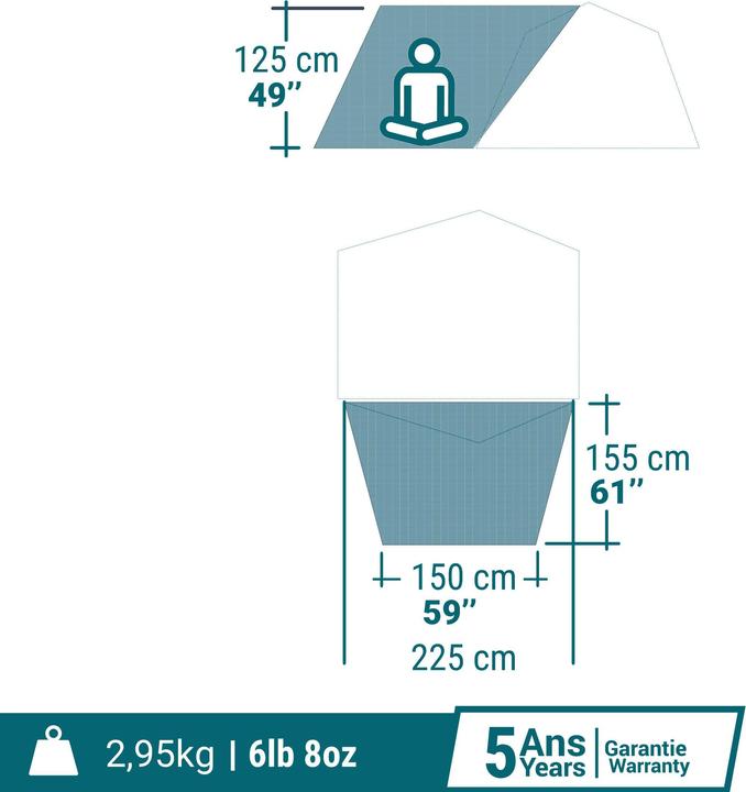 Immagine prodotto Quechua 2 Seconds Easy (Tenda, 2.70 kg, 2 persone)