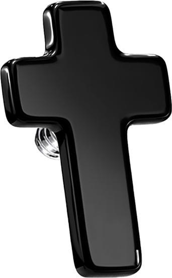 Produktbild Star Piercing Dermal Anchor Kreuz schwarz (ohne Messing, Chirurgenstahl 316L)